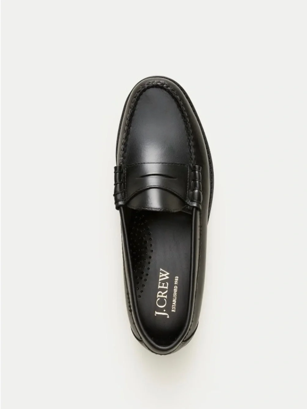 NEW J. Crew Camden Penny Loafers with leather soles in black size 12 BJ009 $258